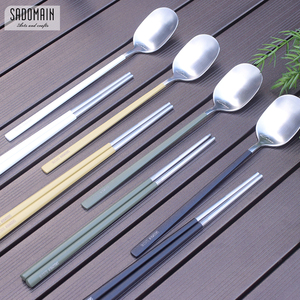 仙德曼露营餐具套装不锈钢日式筷勺套装高颜值户外露营风筷子勺子