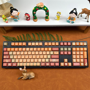 战马原创穆穆小兔主题机械键盘键帽原厂高度五面热升华PBT材质