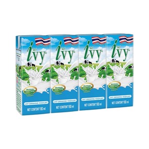 泰国进口ivy爱薇谊娅水果味酸奶饮料 儿童原味酸乳饮品180ml*8盒