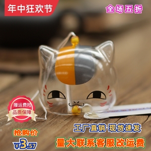 玻璃挂绳风铃 创意日式猫咪挂件礼品工艺品 卡通猫咪日式风铃