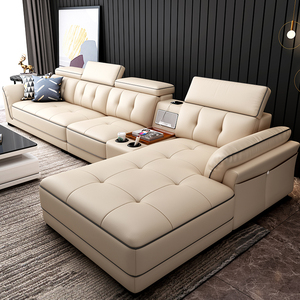 北欧简约现代真皮沙发头层牛皮客厅家具组合套装小户型智能沙发