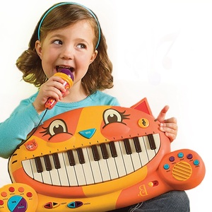 美国B.Toys比乐儿童钢琴电子琴大嘴猫琴早教益智玩具带麦克风录音