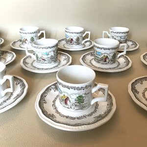 欧洲典藏馆西洋古董瓷器收藏英国肯辛顿莎士比亚十四行诗系列茶杯