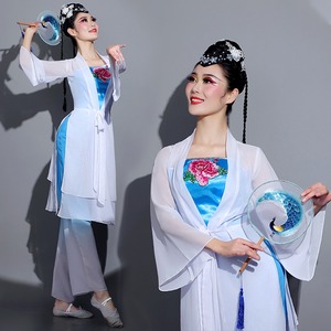 古典舞演出服女飘逸扇舞丹青舞蹈服装汉唐汉服艺考独舞中国风套装