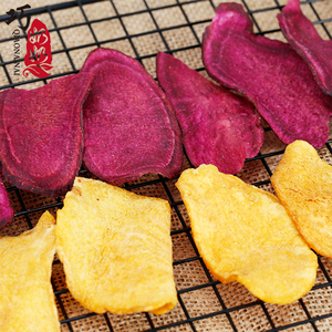 巧奶奶香脆红薯片紫薯片组合地瓜脆片农家自制番薯片红薯干520g