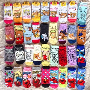 地摊货源出口日本的可爱卡通短袜子女成人大童袜船袜便宜随机发