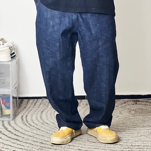 极简牛王 日系穿搭TNF紫标原色16盎重磅竹节宽廓版型牛仔裤vibe潮