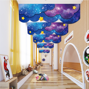 幼儿园太空主题墙环创挂饰星空海洋吊饰教室走廊门头装饰kt板定制
