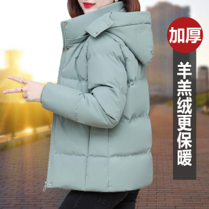 加绒棉衣女冬季2024新款中年妈妈冬装羽绒棉服女式加厚小棉袄外套