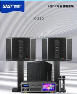 先科K210家庭KTV音响套装功放点歌系统金属无线高档话筒二个