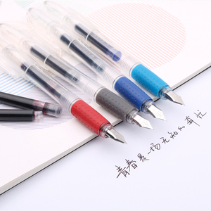 韩版慕那美OLIKA钢笔透明笔杆学生手账日记专用3墨囊EF尖0.38包邮