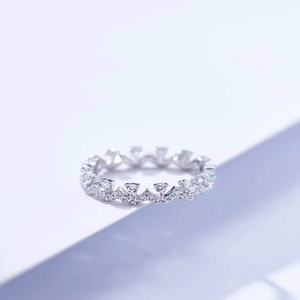 2023新款叠加排戒蕾丝戒指莫桑钻女士S925纯银高碳钻戒指时尚
