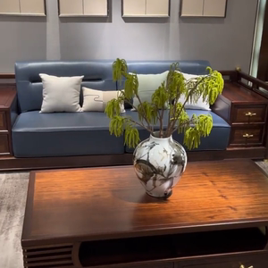 新中式实木沙发组合轻奢现代大小户型中国风样板间客厅茶几家具
