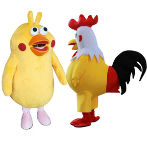大公鸡人偶服装可爱小鸡行走卡通cos头套道具表演玩偶衣服黄母鸡