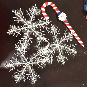 圣诞装饰品 圣诞树装饰挂件 圣诞雪花片 圣诞白色塑料雪花片挂饰