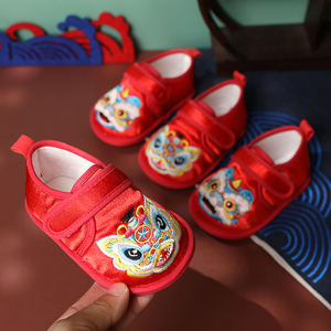 虎头鞋婴儿红色鞋一周岁男宝宝鞋0-1岁婴幼儿布鞋9软底春秋步前鞋