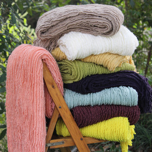 地中海毛线针织毯子样板房设计师搭巾装饰毯家居休闲毯沙发毯外贸