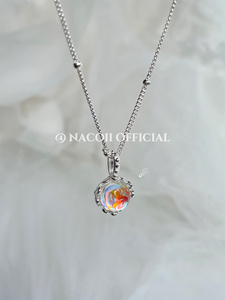 NaCoii 很妙的颜色2代 ins风圆球圆形月光石s925纯银项链毛衣链女
