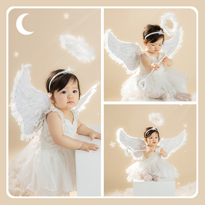儿童摄影服装周岁小宝宝衣服一岁婴儿照相写真影楼衣饰天使公主裙
