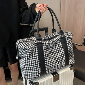 ZARA短途旅行包女2024新款超大容量行李袋轻便手提托特包牛津布健