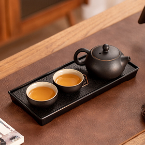 酒店茶具同款黑陶茶壶个人专用办公室一人饮茶具迷你便携一壶两杯