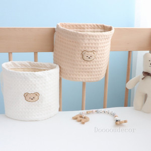 韩国ins婴儿床挂袋纯棉宝宝床头尿布尿片收纳袋多功能储物置物袋