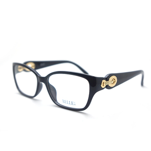 百年BeLLE丽质BL5076 经典亮黑金属板材结实耐用近视眼镜框架配镜