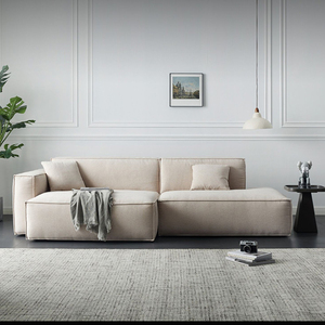 现代简约棉麻豆腐块布艺沙发大小户型客厅北欧科技布双人三人转角