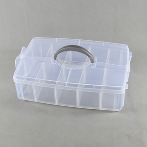 指甲油收纳盒甲油胶盒子放美甲材料的透明分格多格整理箱单层家用