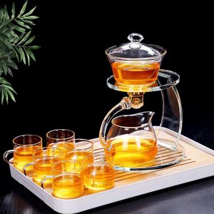 全自动玻璃功夫茶具创意冲茶器家用简约懒人泡茶器网红煮茶壶套装