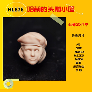 HL876 1/12生化危机 吉尔 帽子款6寸头雕白模