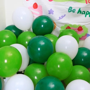 幼儿园装饰场景布置学校开学季主题绿色果绿白色气球生日派对汽球