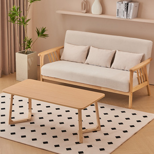 现代简约家用布艺沙发原木北欧实木沙发小户型客厅单人双人三人沙