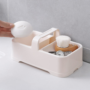 双层手提塑料香皂盒家用大号卫生间创意双格沥水皂托肥皂架置物架
