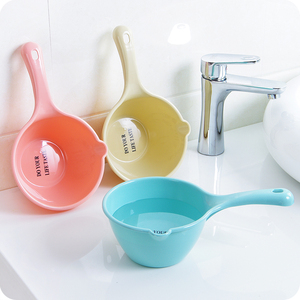 水勺厨房水瓢加厚塑料水舀子家用长柄水壳汤勺加深平底厨房舀水勺
