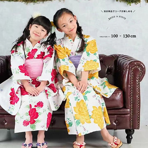 日本儿童和服浴衣女 传统款式 纯棉面料 日系童装拍摄服饰