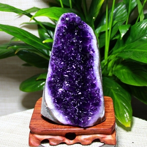 包邮天然紫水晶原石乌拉圭紫晶块簇紫水晶洞聚宝盆奇石钱袋子摆件
