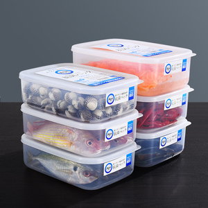 日本进口银离子熟食保鲜盒透明冰箱收纳盒塑料长方形食品密封盒子