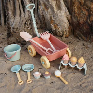韩国ins儿童沙滩玩具小推车套装海边男孩女孩戏水挖沙铲子工具