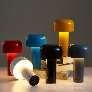 创意蘑菇台灯USB充电触摸卡马龙颜色装饰台灯酒吧桌灯金属小台灯