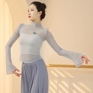 舞蹈服女网纱成人长袖练功上衣形体古典跳舞老师专用中国日常新款