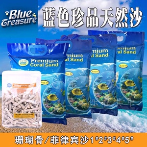 蓝色珍品海缸造景珊瑚沙海沙菲律宾沙子天然鱼缸底砂海砂珊瑚骨石