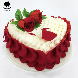 爱心玫瑰花蛋糕模型2019新款生日假蛋糕塑胶样品t1008