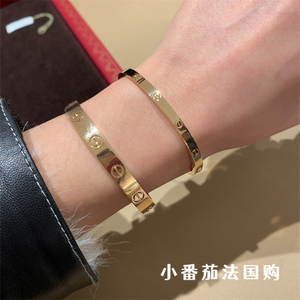 Cartier/卡地亚 经典款 love手镯 18K玫瑰金窄版无钻男女情侣手环