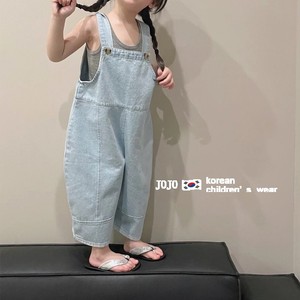 韩版童装女童牛仔背带裤2024夏装宝宝连体裤时髦洋气宽松休闲裤子