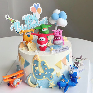 超级飞侠蛋糕装饰摆件卡通玩具飞机小飞侠儿童生日蛋糕烘焙装饰