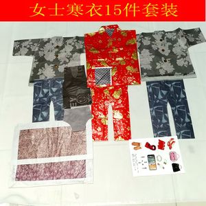 女士纸寒衣棉衣15件套 内衣 单衣 帽子 布鞋被褥批发