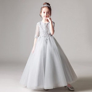 女 童公主裙表演蓬蓬裙花童钢琴演出服装小主持人生日宴会礼服裙