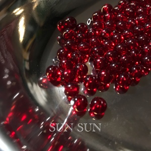 【晶】SUNSUN C 亚克力仿红玛瑙红色半透圆珠diy手作散珠饰品配件