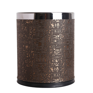 TAYOHYA/多样屋 优居埃及纹套筒不锈钢垃圾桶厨房杂物桶